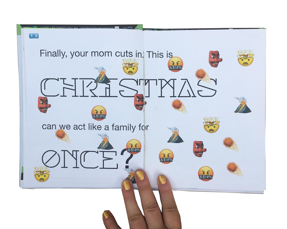 spread with large text and a lot of emojis, representing chaos and anger