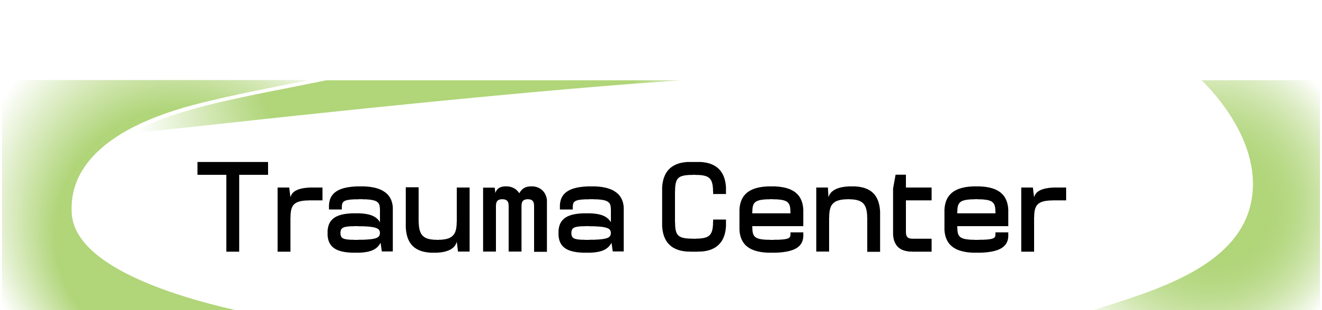 'Trauma Center' surrounded by green gradiant arcs